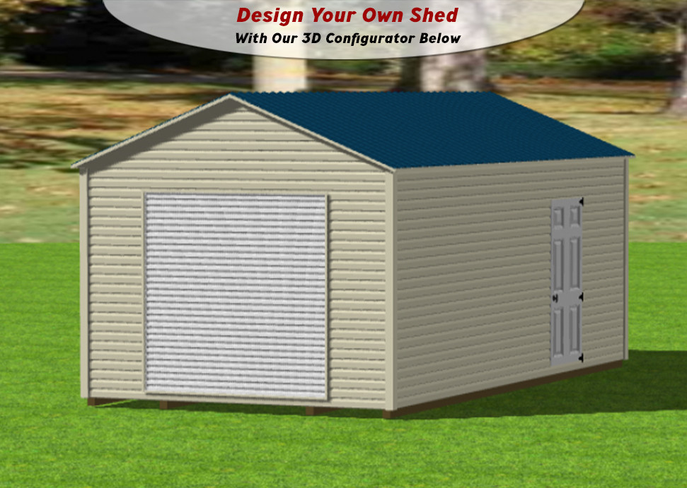 12x24 Shed with Garage Door Gable Shed Leonard USA